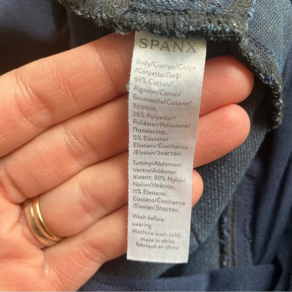 Spanx Maternity Mama Ankle Jeanish Legging Jean Womens SZ L Blue Over the Bump - Picture 12 of 13